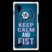 Coque LG Optimus L9 Keep Calm and Fist BLeu