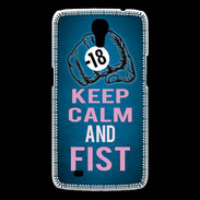 Coque Samsung Galaxy Mega Keep Calm and Fist BLeu