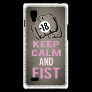 Coque LG Optimus L9 Keep Calm and Fist Gris