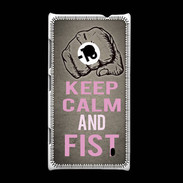 Coque Nokia Lumia 520 Keep Calm and Fist Gris