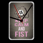 Grande pendule murale Keep Calm and Fist Gris