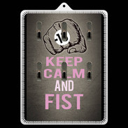 Porte clés Keep Calm and Fist Gris