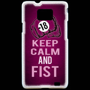 Coque Samsung Galaxy S2 Keep Calm and Fist Rose