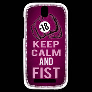 Coque HTC One SV Keep Calm and Fist Rose