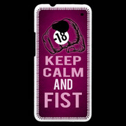Coque HTC One Keep Calm and Fist Rose
