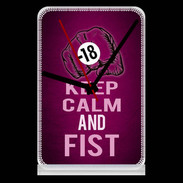 Pendule de bureau Keep Calm and Fist Rose