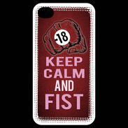 Coque iPhone 4 / iPhone 4S Keep Calm and Fist Rouge