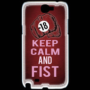 Coque Samsung Galaxy Note 2 Keep Calm and Fist Rouge