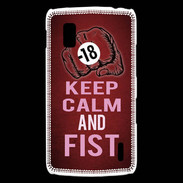 Coque LG Nexus 4 Keep Calm and Fist Rouge
