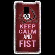 Coque LG P990 Keep Calm and Fist Rouge
