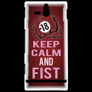 Coque Sony Xperia U Keep Calm and Fist Rouge