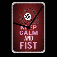 Grande pendule murale Keep Calm and Fist Rouge