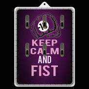 Porte clés Keep Calm and Fist Violet