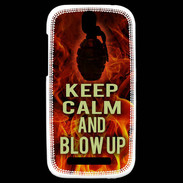 Coque HTC One SV Keep Calm and Grenade Feu