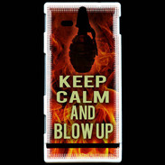 Coque Sony Xperia U Keep Calm and Grenade Feu
