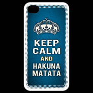 Coque iPhone 4 / iPhone 4S Keep Calm and Hakuna Matata Bleu