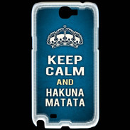 Coque Samsung Galaxy Note 2 Keep Calm and Hakuna Matata Bleu