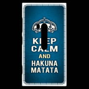 Coque Nokia Lumia 920 Keep Calm and Hakuna Matata Bleu