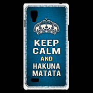 Coque LG Optimus L9 Keep Calm and Hakuna Matata Bleu