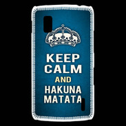 Coque LG Nexus 4 Keep Calm and Hakuna Matata Bleu