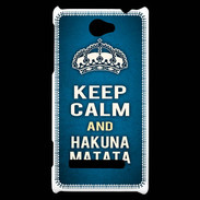 Coque HTC Windows Phone 8S Keep Calm and Hakuna Matata Bleu