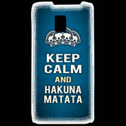 Coque LG P990 Keep Calm and Hakuna Matata Bleu