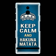 Coque Sony Xperia P Keep Calm and Hakuna Matata Bleu