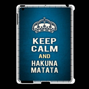 Coque iPad 2/3 Keep Calm and Hakuna Matata Bleu