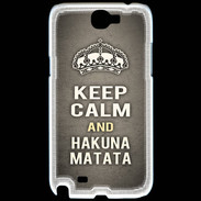 Coque Samsung Galaxy Note 2 Keep Calm and Hakuna Matata Gris