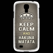 Coque Samsung Galaxy S4 Keep Calm and Hakuna Matata Gris
