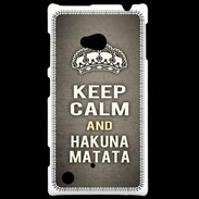 Coque Nokia Lumia 720 Keep Calm and Hakuna Matata Gris
