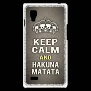 Coque LG Optimus L9 Keep Calm and Hakuna Matata Gris
