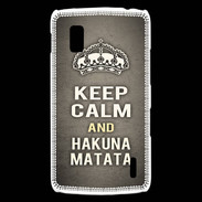 Coque LG Nexus 4 Keep Calm and Hakuna Matata Gris