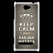 Coque HTC Windows Phone 8S Keep Calm and Hakuna Matata Gris