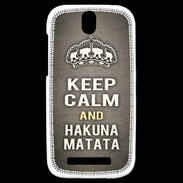 Coque HTC One SV Keep Calm and Hakuna Matata Gris