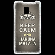 Coque LG P990 Keep Calm and Hakuna Matata Gris