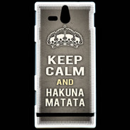 Coque Sony Xperia U Keep Calm and Hakuna Matata Gris