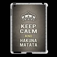 Coque iPad 2/3 Keep Calm and Hakuna Matata Gris