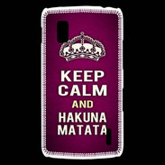 Coque LG Nexus 4 Keep Calm and Hakuna Matata rose