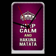 Pendule de bureau Keep Calm and Hakuna Matata rose