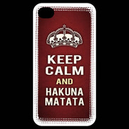 Coque iPhone 4 / iPhone 4S Keep Calm and Hakuna Matata Rouge