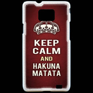 Coque Samsung Galaxy S2 Keep Calm and Hakuna Matata Rouge