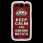 Coque Samsung Galaxy S3 Keep Calm and Hakuna Matata Rouge