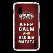 Coque LG Nexus 4 Keep Calm and Hakuna Matata Rouge