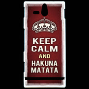 Coque Sony Xperia U Keep Calm and Hakuna Matata Rouge