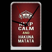 Pendule de bureau Keep Calm and Hakuna Matata Rouge