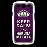 Coque Samsung Galaxy S3 Keep Calm and Hakuna Matata Violet