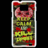 Coque Samsung Galaxy S2 Keep Calm and Kill Zombies camouflage