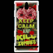 Coque Sony Xperia U Keep Calm and Kill Zombies camouflage