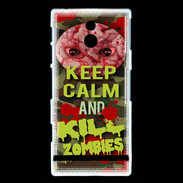 Coque Sony Xperia P Keep Calm and Kill Zombies camouflage